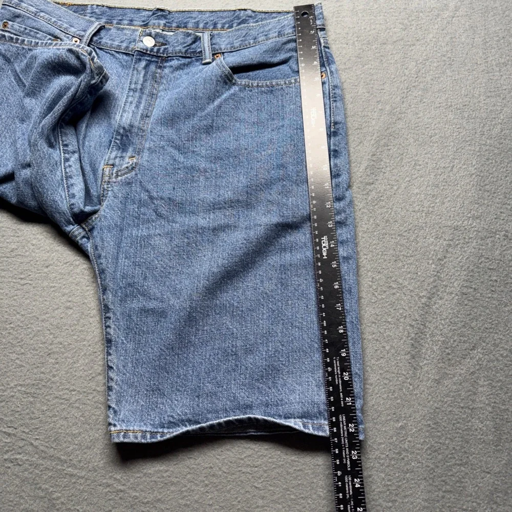 Levi's 505 Mens Regular Fit Denim Shorts Size 38 Blue Medium Wash Cotton Classic